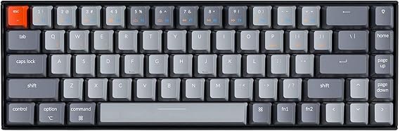 Keychron K6 Bluetooth 5.1 Wireless Mechanical Keyboard with Gateron G Pro Red Switch/LED Backlit/Rechargeable Battery, 68 Keys Compact Keyboard