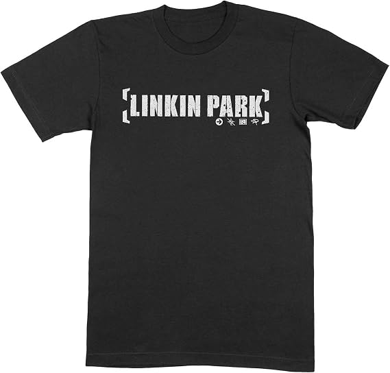 Linkin Park Men's Bracket Logo Slim Fit T-Shirt White