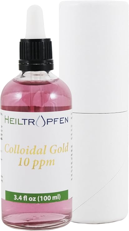 Colloidal Gold | 10 ppm | 3.4 Fl Oz - 100 ml | Third-Party Tested | Heiltropfen