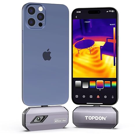 TOPDON TC002C Thermal Camera, 512 x 384 Super Resolution, 256 x 192 IR Resolution, Thermal Imager for iPhone 17/16/15 Series & iPads with Type-C Port,4F~1022F Temp Range, Upgraded Version of TC002