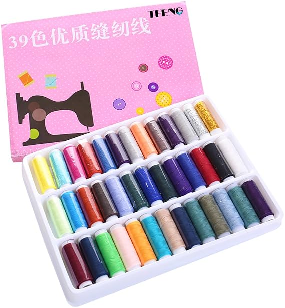 39 Pieces Sewing Thread Polyester Multi Colours DIY Set 200 Yard Sewing Thread Sewing Kit