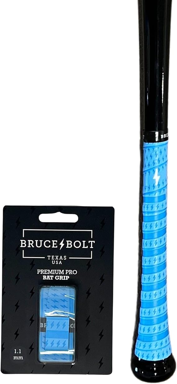 BRUCE BOLT Premium Pro Baseball & Softball Bat Grip - Multiple Colors - 0.6mm & 1.1mm Sizes