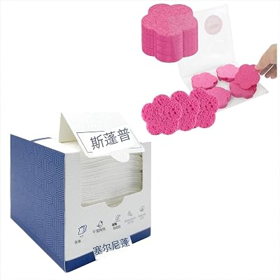 50-Count Cute Flower Facial Sponges Compressed Facial Sponges  50-Count Clean Towels Disposable Face Towel