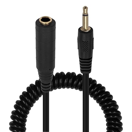 Duttek 3.5mm to 1/4 Cable, 1/4" to 1/8" Adapter, 6.35mm TS Male to 3.5mm TRRS Female Stereo Jack Audio Coiled Cable for Sound, Guitar, Mixer, etc. 80CM/2.6Feet