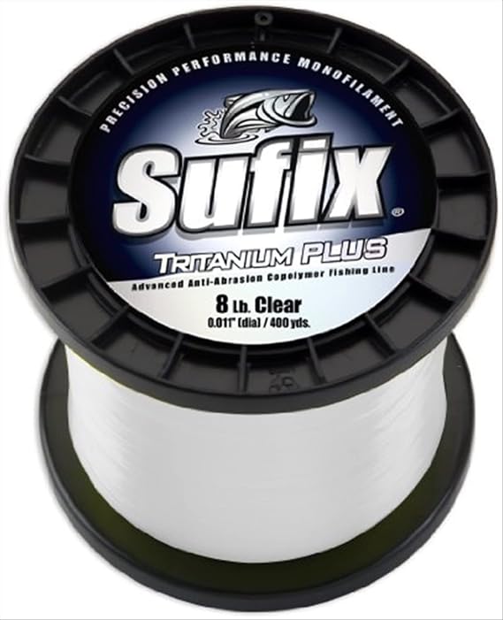 Sufix Tritanium Plus 1/4-Pound Spool Size Fishing Line (Clear, 8-Pound)