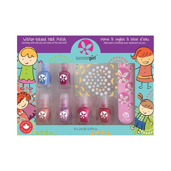 Suncoat Product Inc. Non Toxic Peelable Children's Nail Polish Set, Mini Mani