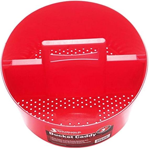 Shurhold 2404 Bucket Caddy Organizer for 5 Gallon Buckets, Holds Cleaning Supplies, Brushes & Bottles, Red