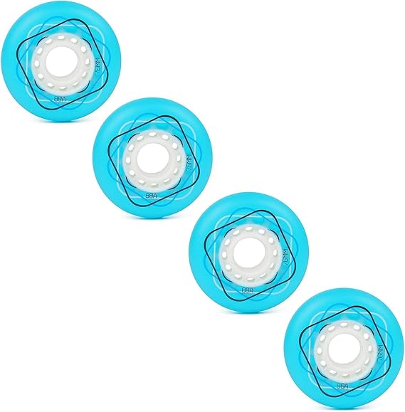 Replacement Inline Skates Wheels Translucent Whee(Red,80mm)