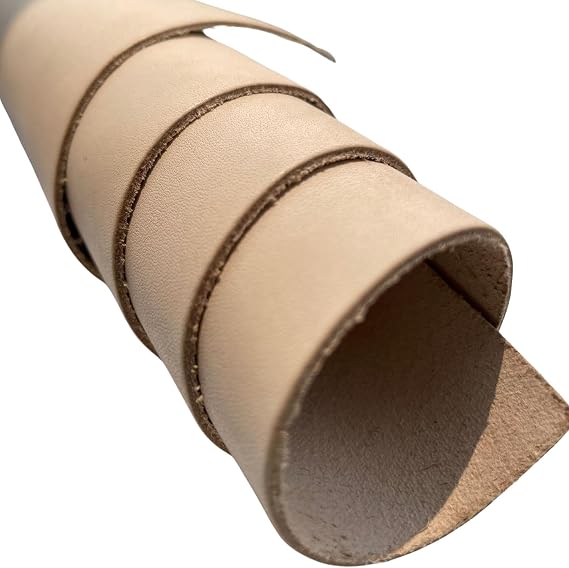 Appurbo Premium 12"X24" Full Grain Vegetable Tanned Leather Sheet 2,0mm Thick Chrome Free Cowhide for Tooling, Carving & Leathercraft Ethically Sourced from Bangladesh (Off White)
