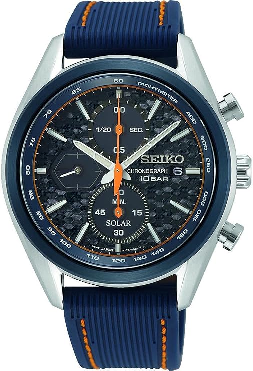 Seiko Herren Uhr Quarz Edelstahl with Silikonband