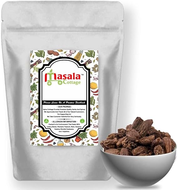 Black | Brown Cardamon | Cardamom Pods | Badi Elaichi Whole Dried Premium Quality by Masala Cottage® 25g-1.9kg (25, Grams)