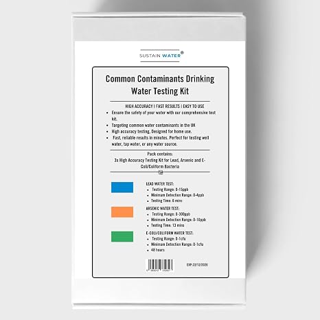 Lead, Arsenic & E. Coli Drinking Water Test Kit – Professional Home Water Quality Testing Kit | Fast & Accurate Contaminant Detection (Multi Test Kit x3)