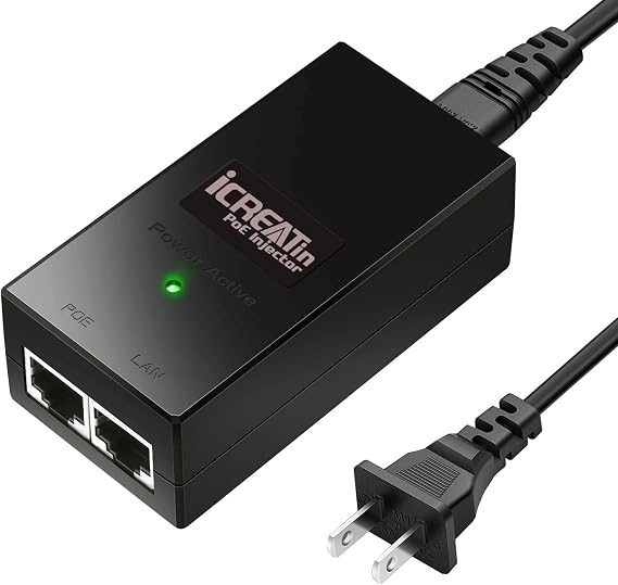 Gigabit POE Injector, 48V 15.4W Power Over Ethernet, IEEE 802.3af Compliant, 10/100/1000Mbps, Compatible for TP-Link TL-POE150S, TRENnet TPE-113GI