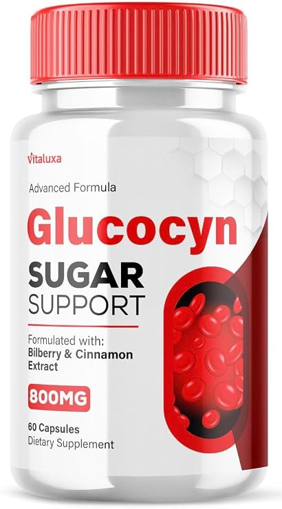 Glucocyn Support Capsules, Glucosyn Pills Maximum Strength Glucosecyn Gluco Cyn Supplement Glycogen Health Formula, Glycocyn 800MG Advanced Vitamin All Natural High Performance (60 Capsules)