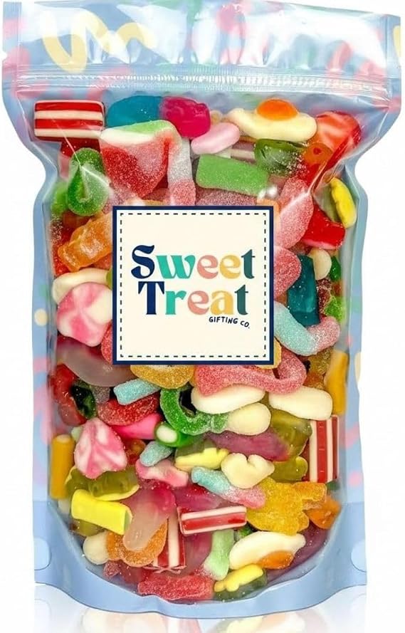 Sweets 1kg Pick n Mix, Classic Fizzy Jelly Sweets in Bulk | Fizzy Non Fizzy Pick and Mix Sweets in Bulk Mixture Birthday Christmas Sweet