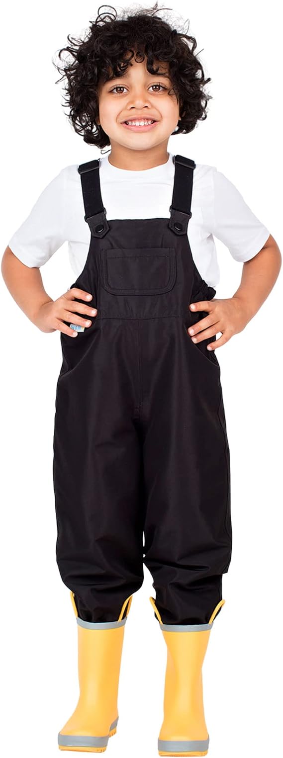 JAN & JUL Puddle-Dry Rain Bib Pants for Toddlers