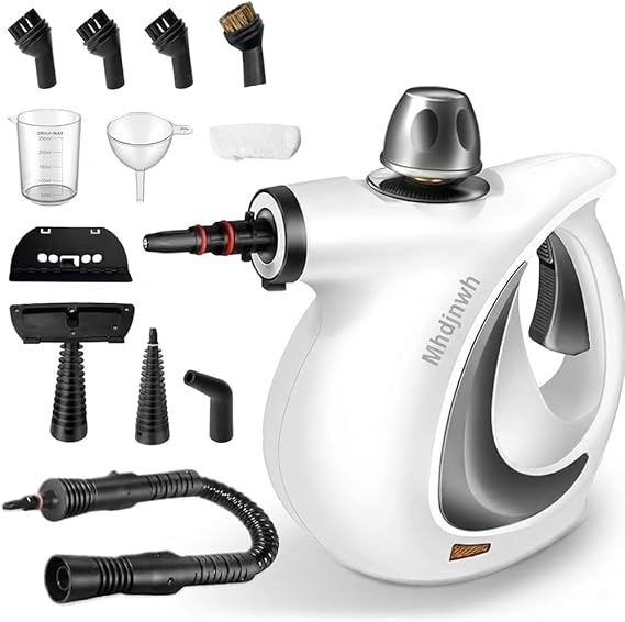 Steam Cleaner Pro Pressurized Handheld Multi-surface Steam Cleaner for Home Use with 12 PCS Accessories & Safety Lock Steamer for Cleaning Car Floor Upholstery Walls Grout and Tile
