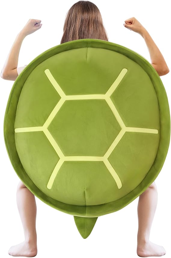 40 Inch Wearable Turtle Shell Pillows Tortoise Shell Stuffed Animal Turtle Plush Cushion Toy Dress Up for Adult