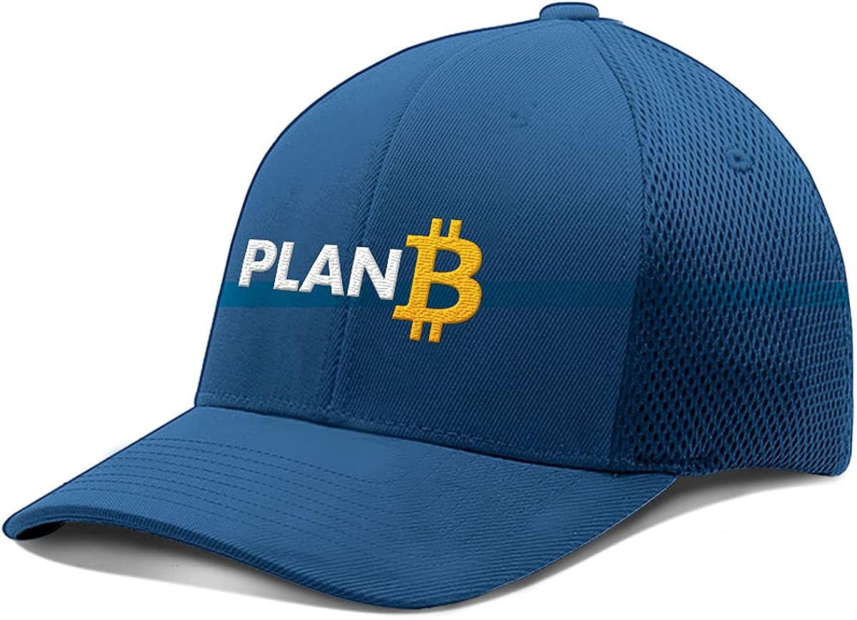 Plan B Bitcoin Hat Fitted Flexfit Hats Crypto Baseball Cap Ultrafibre Breathable Mesh Side for Casual Wear