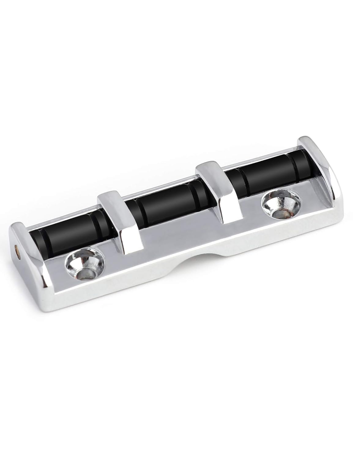 Holmer 6 String Metal Guitar Roller Nut 3 Saddles with Screws Compatible with Strat or Tele Electric Guitar Chrome