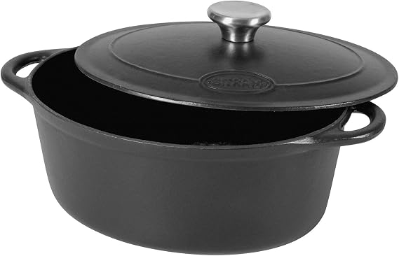 Sitram Sitraslow Casserole, Cast Iron, Black
