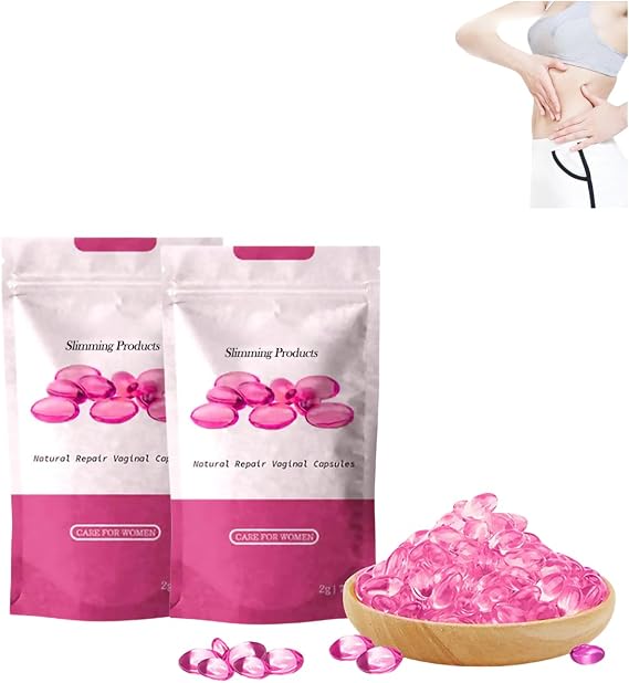 Natural Vaginal Repair Capsules for Women, Instant itching Relief and detoxification Slimming Capsules, Natural detoxification Vaginal Gel, Firming Repair & Pink Natural Capsules,