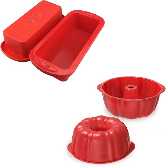 2x Silicone Bread Pans + 2x Silicone Bundt Pans