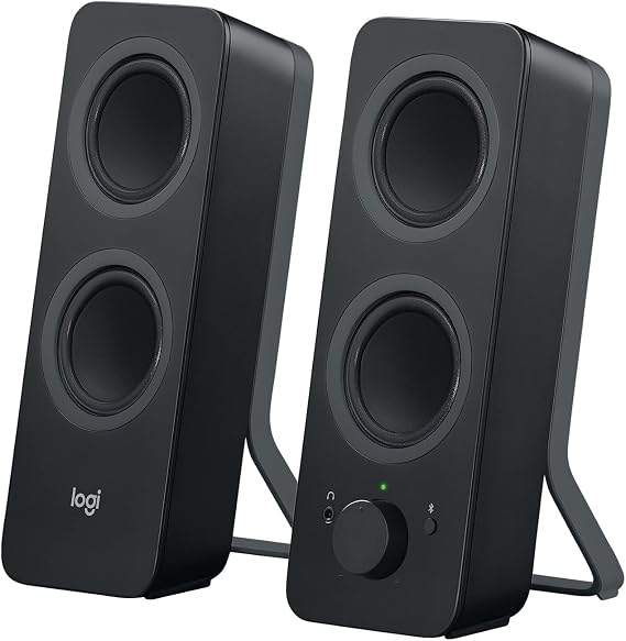 Logitech Z207 Bluetooth Bilgisayar Hoparlörü, 20 İnce ve Hafif Tasarım, Siyah
