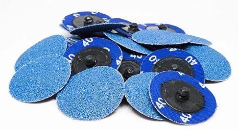 Benchmark Abrasives 2" Zirconia Quick Change Sanding Discs, 36 Grit | Male R Type Backing, Drill & Die Grinder Compatible, Deburring Polishing Rust Removal, 1000-Count