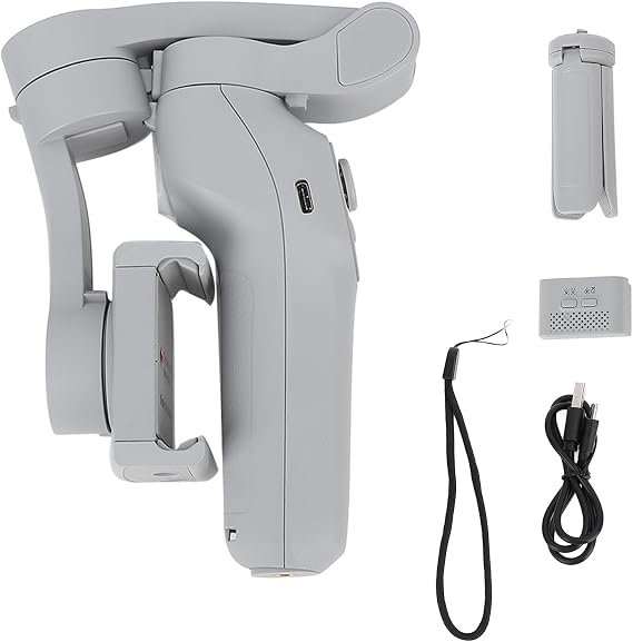 Smartphone Gimbal Stabilizer Kit, Face Object Tracking Foldable 3 Axis Handheld Phone Gimbal for Phone Video Recording