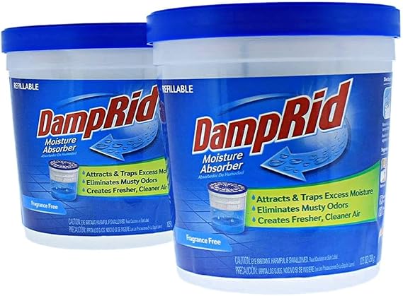DampRid Lavender Vanilla Refillable Moisture Absorber - 10.5oz cups - 2 pack Traps Moisture for Fresher, Cleaner Air