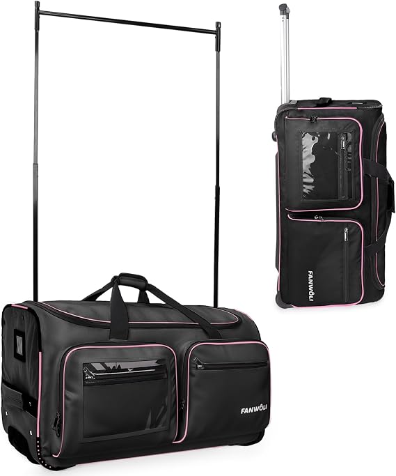 Fanwoli 23" Dance Bag with Garment Rack, Rolling Competition Duffel