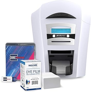 Magicard Enduro 3e Single-sided ID Card Printer & Supplies Bundle with Card Imaging Software 3633-3001