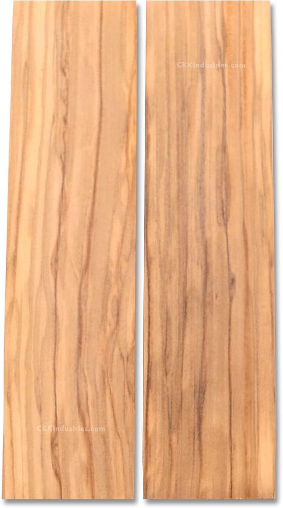 EZSMITH [1 Pair Olive Wood - Handle Scale Sets - (Resin Stabilized) - (6.0 x 1.5 x 0.25 Inches) - (Premium Grade)