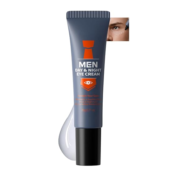 Men Day & Night Eye Cream, Men's Under Eye Cream For Puffy Eyes & Dark Circles Treatment, Firming, Soften Fine Lines, Day & Night Care Long-Lasting Moisturizing Eye Cream for Men, 0.71 Fl. Oz.
