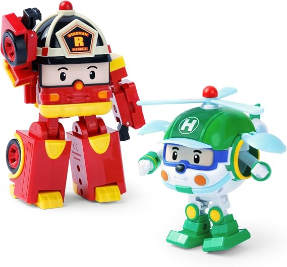 Robocar Poli RobocarPoli 4-Inch Transforming Robot 2-Piece Set Roy + Herry Official Headquarters Direct Regular Product robocar poli Ages 2, 3, 4, 5 Years Old Gift Birthday Graduation Christmas