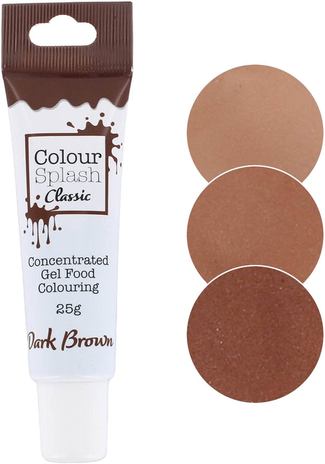 Colour Splash Food Colouring Gel, Edible Ingredients, Highly Concentrated, Easy to Use Squeezy Tubes, Transform Plain Cakes Into Bright, Eye-Catching Creations, Dark Brown 25 g