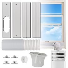 Portable Air Conditioner Windows Vent Kit, Adjustable Window Seal with 5.1 Inch Diameter, 59 Inch Length Exhaust Hose for A/C Unit Universal for Sliding Horizontal or Vertical Windows