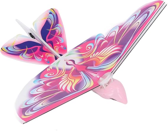 Flying RC Bird Toy 2.4GHz USB Charging LED Flapping Bird for Indoor Outdor (Pinkish)