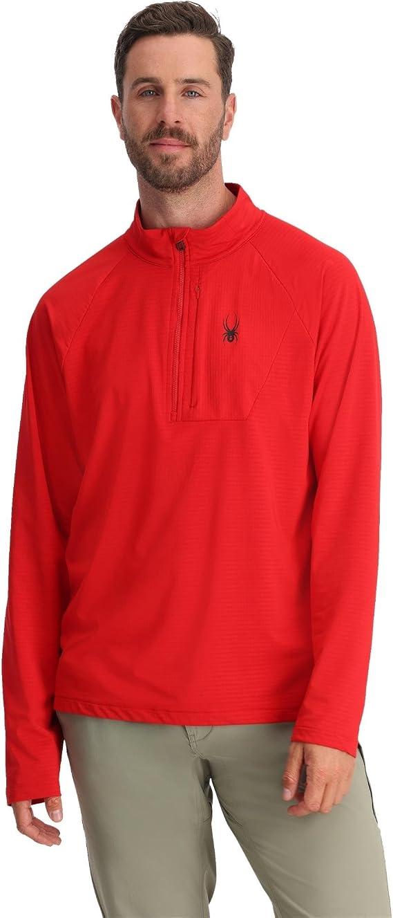 Spyder Men's Gridweb Half Zip Fleece Ski Base Layer Jacket