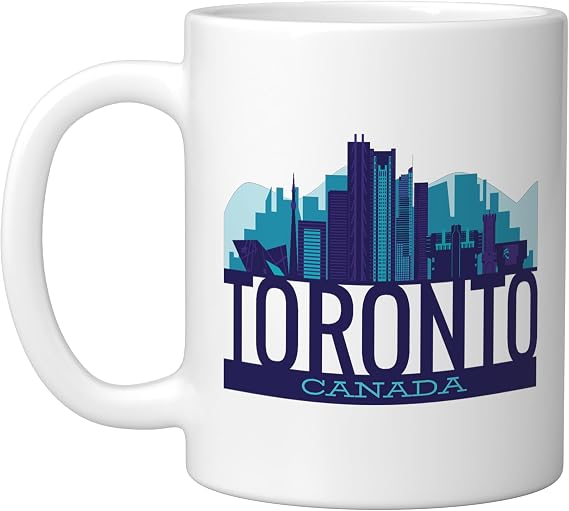 Toronto Skyline Canada Souvenir Gift Ceramic Mug, White, 11oz