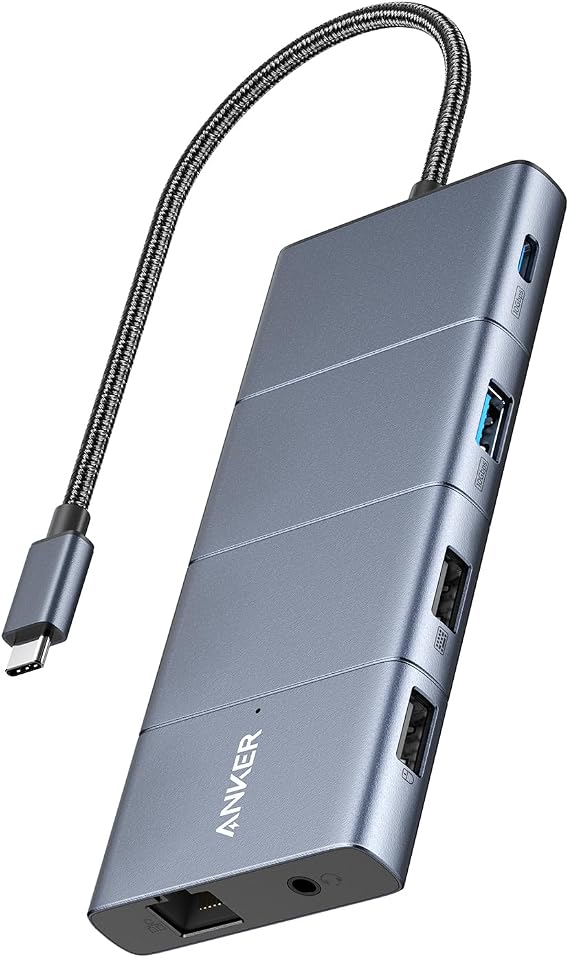 Anker USB-C Hub, 11-in-1 Docking Station Dual Monitor with 4K HDMI and DP
