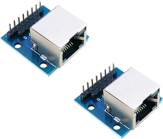 2Pcs RJ45 Breakout Board 8P8C Female Socket with LED Pin Headers