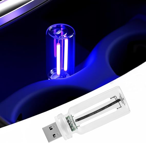 LED Car Interior Light, Touch Control USB Night Lamp, Retro Style Ambient Lighting for Auto, Bedroom, Desk (Blue Light)