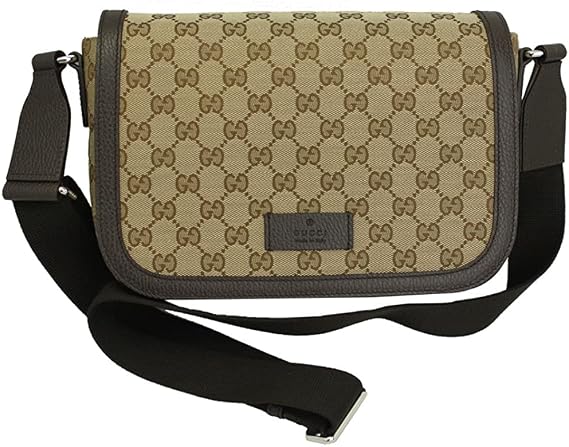 Gucci 449172 KY9KN 9886 Crossbody Shoulder Bag, GG Canvas, Beige/Dark Brown, Outlet