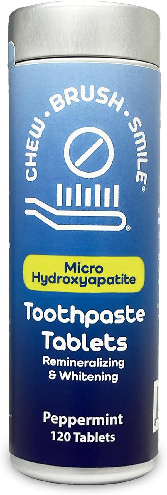 Chew Brush Smile Micro Hydroxyapatite Toothpaste Tablets 120 Count