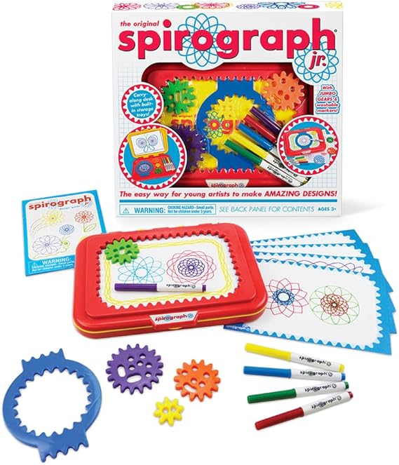 Spirograph Jr. Jumbo Sized Gears Classic Retro Toy For Spiral Drawing Art Design Toy Kit for Smaller Hands For Kids Ages 3 and Up