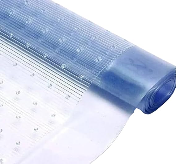 Clear Vinyl Plastic Floor Mat Carpet Protector Non-Slip Easy to cut, Runner Sheet Guard Floor Stairs Plastic Clear Roll Mat Hallway Home Kitchen Office (6 FT Long x 27" Width)