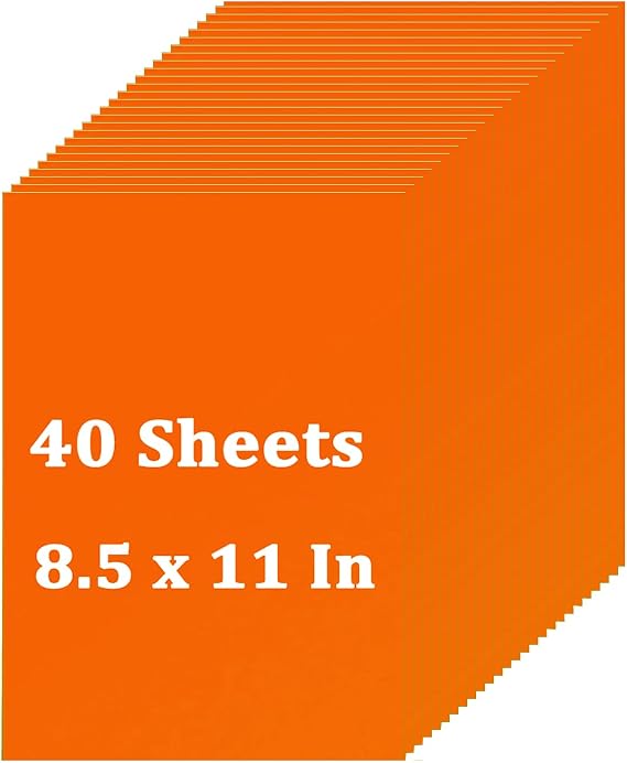 40 Sheets Orange Cardstock 8.5 x 11 Inches, 200gsm Thick Card for Halloween Harvest Menus, Invitations, Wedding, DIY Cards Making, Stationary Printing