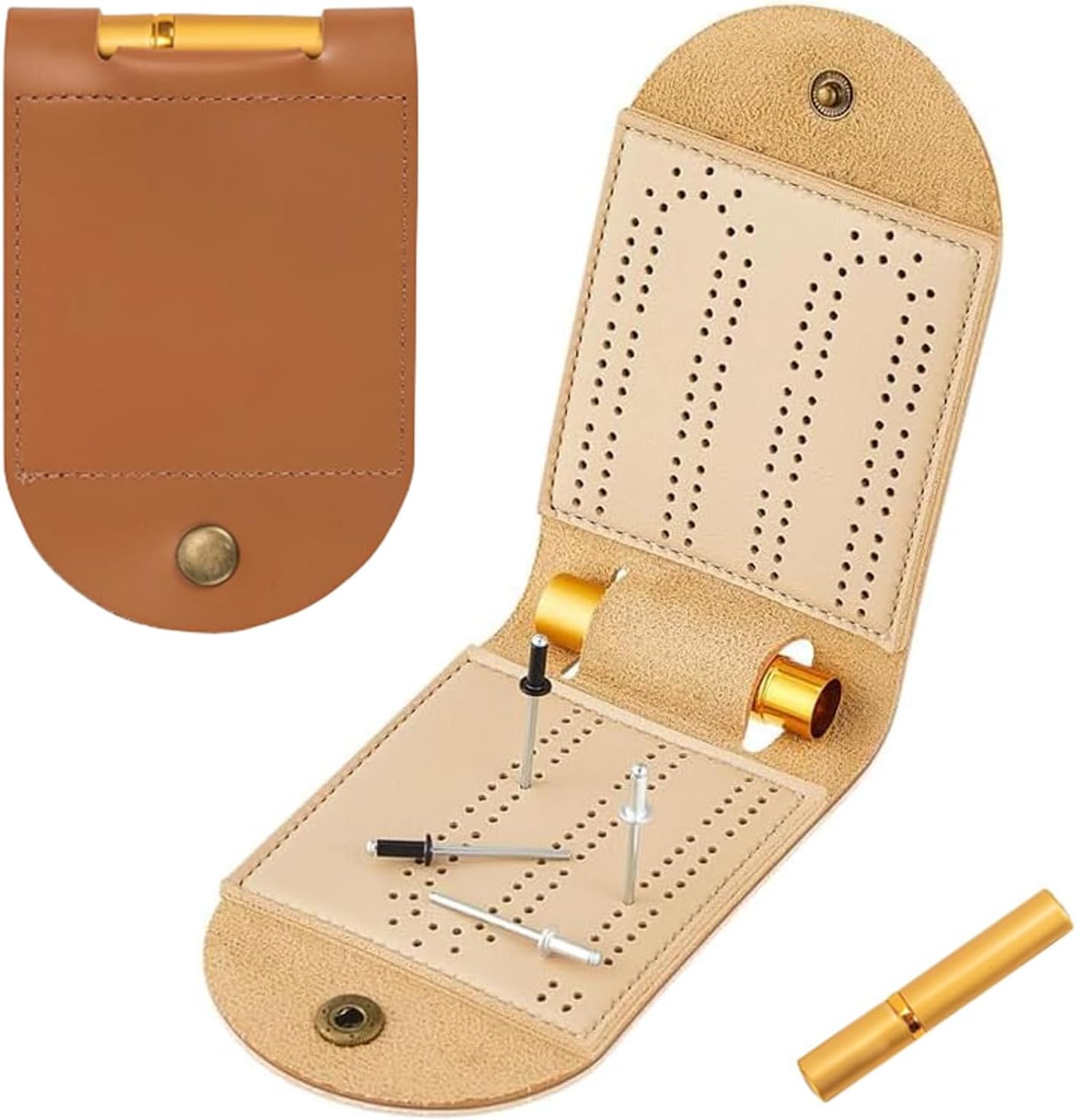 Travel Cribbage Boards, Luxury Travel Scrabble, Cribbage Board with Pegs, Classic Scoreboard, Portable Scoring Board Game for Parties, Gatherings, Family, Car Traveling, Indoor Outdoor Entertainment
